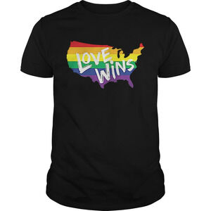 America Flag Map Love Wins Lgbt Shirt